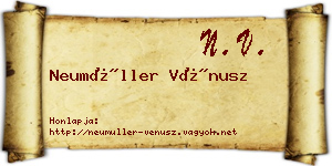 Neumüller Vénusz névjegykártya